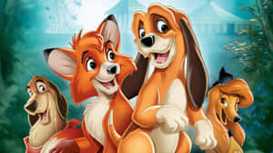 Fox And Hound: Unlikely Best Friends Wallpaper