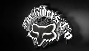 Fox Riders Logo In Black And White Wallpaper