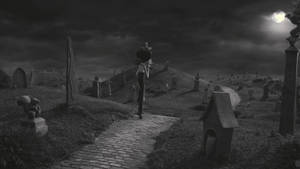 Frankenweenie Victor In Cemetery Wallpaper