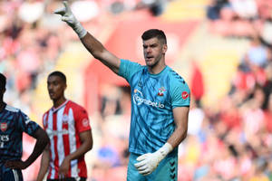 Fraser Forster Doing Hand Sign Wallpaper