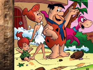 Fred Flintstone Family Cartoon Art Wallpaper