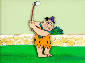 Fred Flintstone Golfing Comic Wallpaper