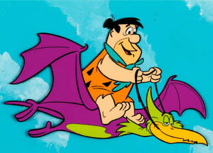 Fred Flintstone Rides Pterodactyl Wallpaper