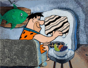 Fred Flintstone Television Comic Art Wallpaper