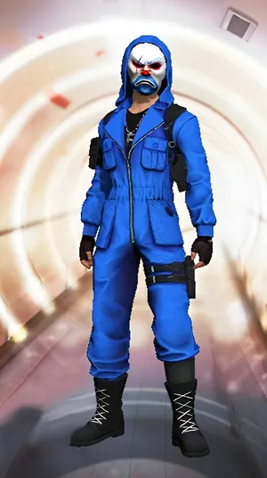 Free Fire Criminal Bundle Angry Blue Character Wallpaper