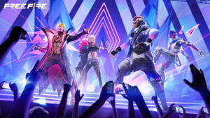 Free Fire Hip Hop Bundle Band Performance Wallpaper