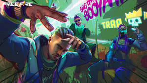 Free Fire Hip Hop Bundle Comic Design Wallpaper