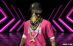 Free Fire Hip Hop Bundle Neon Pink Background Wallpaper