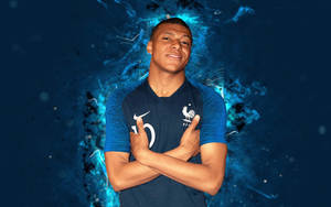 French Footballer Mbappe Fanart Wallpaper