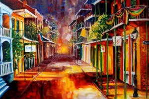 French Quarter Colorful Painting Wallpaper
