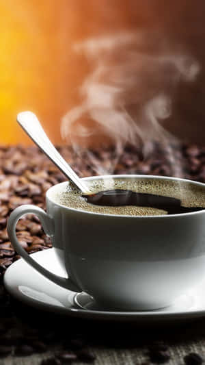 Fresh Brewed Cup Of Coffee Wallpaper