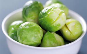 Fresh Brussels Sprouts In A Bowl Wallpaper