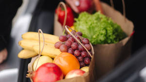 Fresh Grocery In A Paper Bag Wallpaper