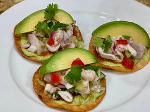 Fresh Shrimp Ceviche Tostadas! Wallpaper