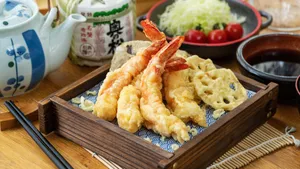 Fried Tempura And Tomatoes Wallpaper