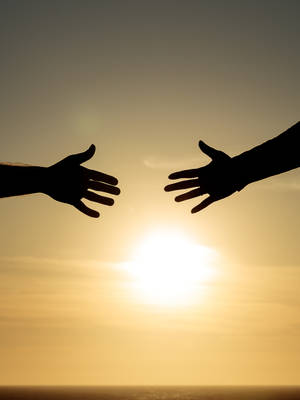 Friendship Hand Silhouettes Wallpaper