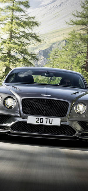 Front View Silver Bentley Iphone Wallpaper