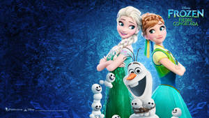 Frozen 2 Frozen Fever Elsa, Anna, And Olaf Wallpaper