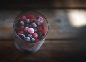 Frozen Berries In Cup Wallpaper