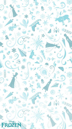 Frozen Winter Themed Pattern Wallpaper