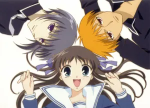Fruits Basket Tohru With Boys Wallpaper