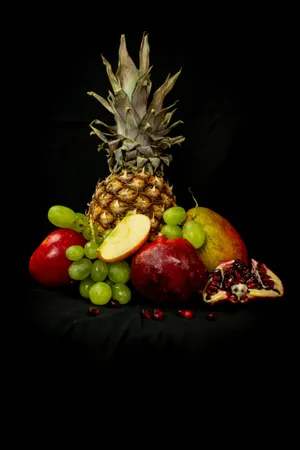 Fruits In A Dark Room Wallpaper