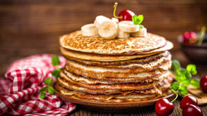 Fruits On Pancakes Wallpaper