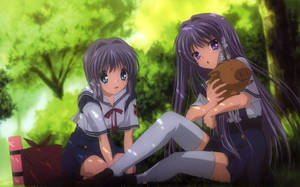 Fujibayashi Sisters Clannad Wallpaper