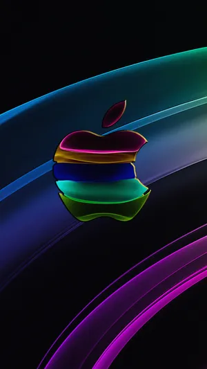 Full Hd Apple In Colorful Abstract Wallpaper