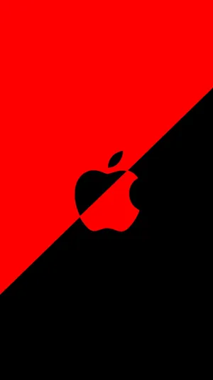Full Hd Apple In Red And Black Wallpaper