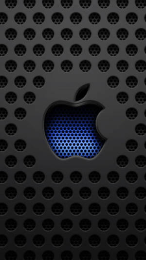 Full Hd Apple On Perforated Black Wallpaper