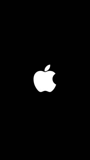 Full Hd White Apple On Black Wallpaper