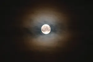 Full Moon, Moon, Night, Clouds Wallpaper