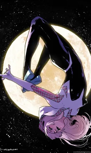 Full Moon Spider Gwen Mobile Wallpaper