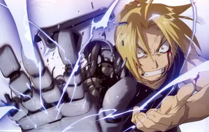 Fullmetal Alchemist Edward Elric Metal Hand Power Wallpaper
