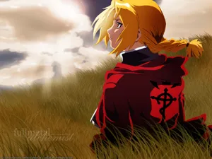 Fullmetal Alchemist Edward Elric On Grass Wallpaper