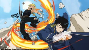 Fullmetal Alchemist Edward Elric Vs Roy Mustang Wallpaper