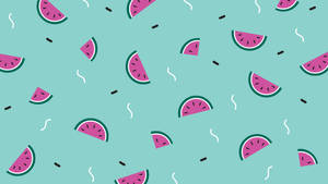 Fun Pattern Art Of Cute Watermelon Design Wallpaper