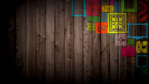 Funky Colored Wood Panel Wallpaper