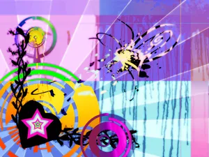 Funky Colorful Retro Wallpaper