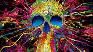 Funky Colorful Skull Art Wallpaper