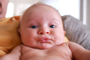 Funny Baby Pouty Lips Wallpaper