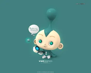 Funny Cartoon Robot Wallpaper