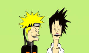 Funny Naruto And Sasuke Beavis And Butthead Art Style Wallpaper