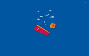 Funny Tetris Skydiving Cartoon Wallpaper