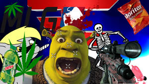 Funny Weed And Shrek Mlg Wallpaper