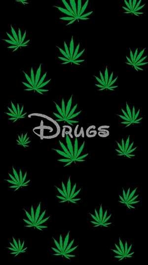 Funny Weed Disney Font Wallpaper