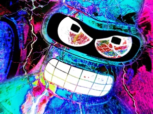 Futurama Bender Vibrant Artwork Wallpaper