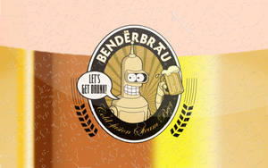 Futurama's Bender Bending Rodríguez In Full Swing Wallpaper