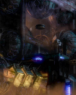 Futuristic Building, Science- Fiction Cyberpunk Wallpaper
